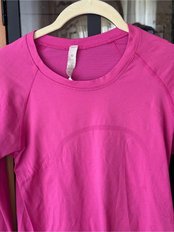 Lululemon Swiftly Tech Long Sleeve Shirt 2.0 Race Length Sonic Pink tee crop - Image 6