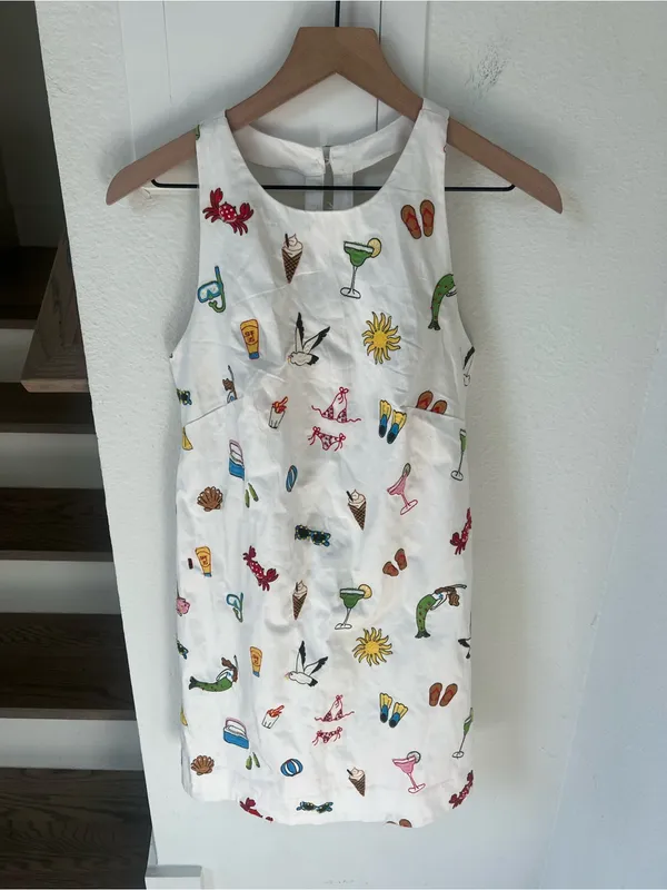 Anthropologie Maeve Sleeveless Beaded Shift Mini Dress in White NWT with Flaw - Image 4