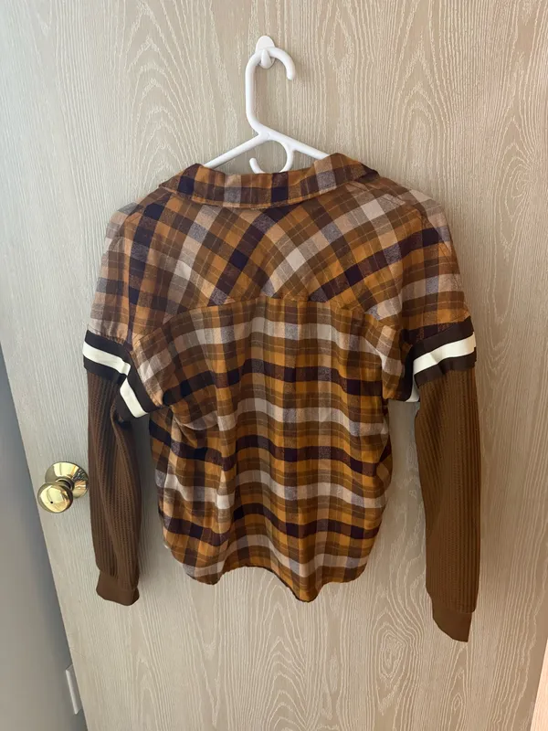 SO flannel knit combo size small NWOT Brown - Image 2