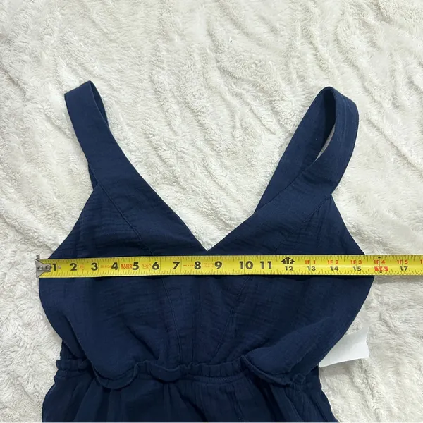 Steve Madden Navy Tiered Maxi Dress Size M Coastal Resort Vacation Casual Beach - Image 14