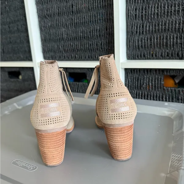 Toms Beige Perforated Ankle Booties - Image 4