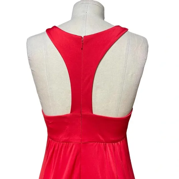 JAY GODFREY Halter Neck Jersey‎ Red Maxi Dress Gown Size 6 - Image 8