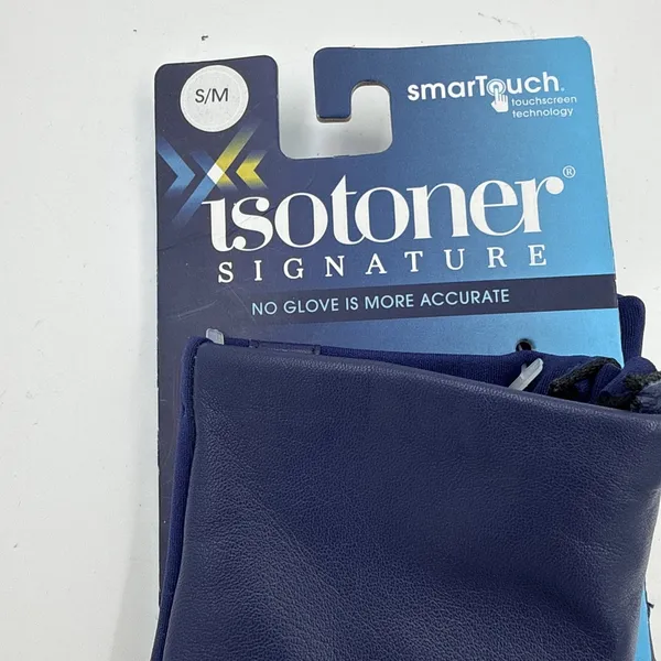 Women'S New Blue Isotoner Smart Dri Plus Smart Touch S/M Gloves Zip Sides - Image 2
