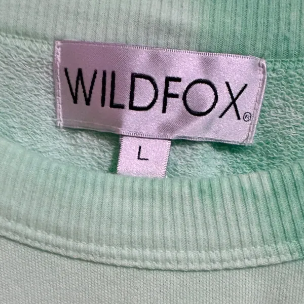 Wildfox Distressed Tie Dye Sweatshirt Womens L Mint Green NWT - Image 4
