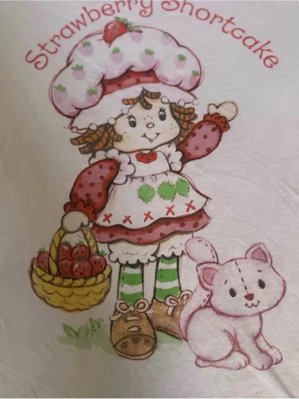 Strawberry Shortcake Pink T-Shirt Size XS 0335 - Image 2