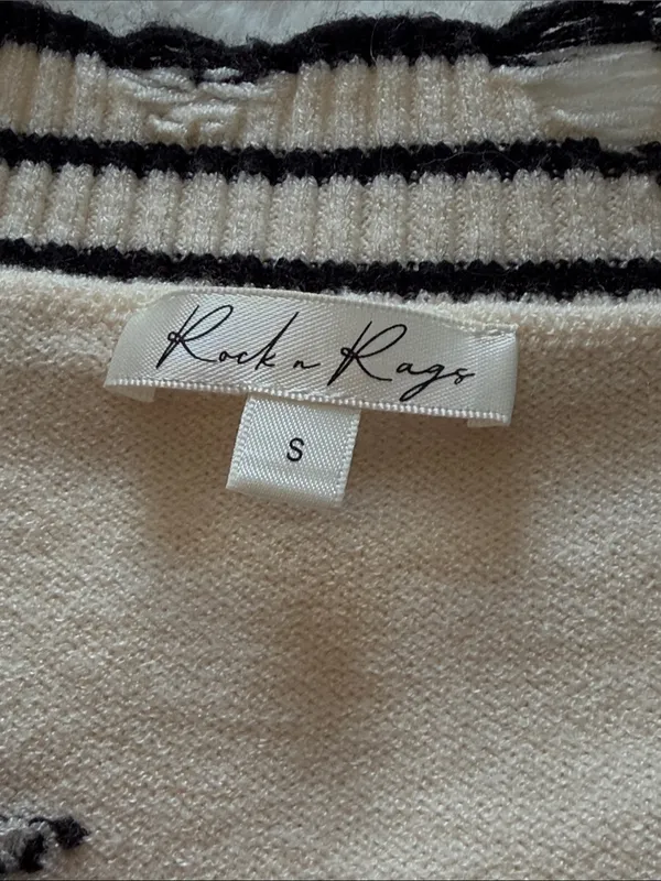 Rock N Rags THE SWEET LIFE SWEATER CREAM WITH BLACK STARS Size S - Image 9