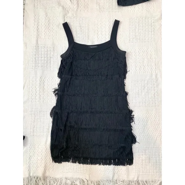 Express small fringe flapper cocktail mini dress costume D2 3426 - Image 7
