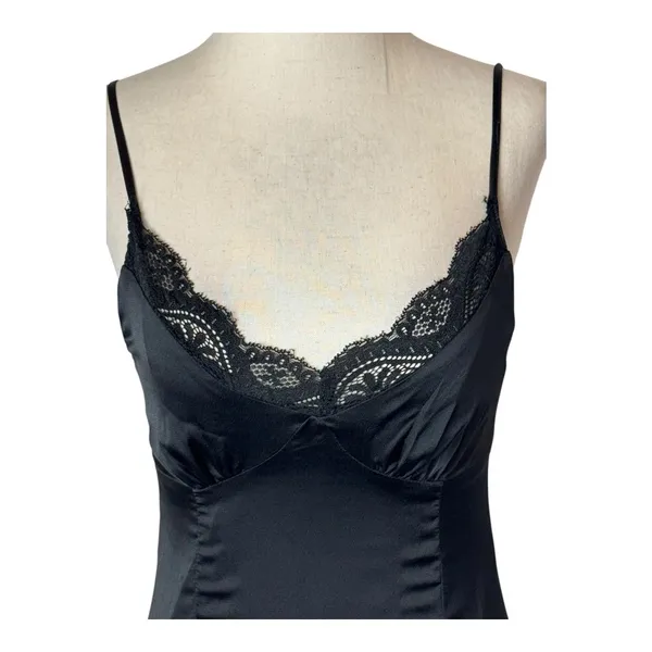 Princess Polly Dress Women 2 Black‎ Satin Lace Trim Slip Mini Sexy Whimsigoth - Image 6