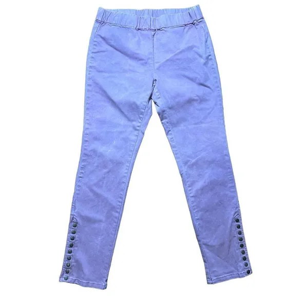 Soft Surroundings Pull On Skinny‎ Jeans Snap Buttons Pink Sz M - Image 9