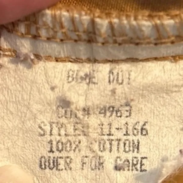 Vintage Y2K Blue Dot Brand Size 32 Wide Leg Pants Tan Made in USA - Image 5