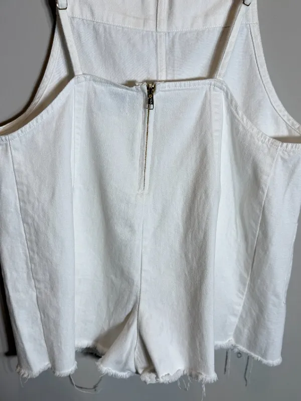 Show Me Your Mumu Trude Romper Women's Large Seashell White Denim Boho Festival - Image 12