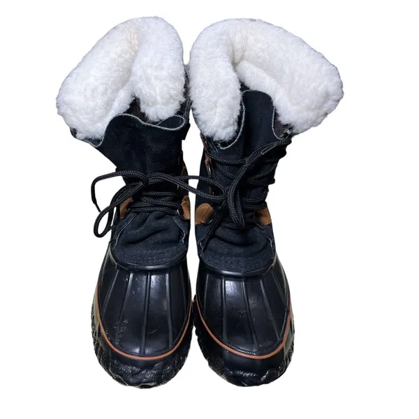 LaCrosse Women’s Black Suede Lined Lace Up Duck Boots Size 7 Shearling - Image 9