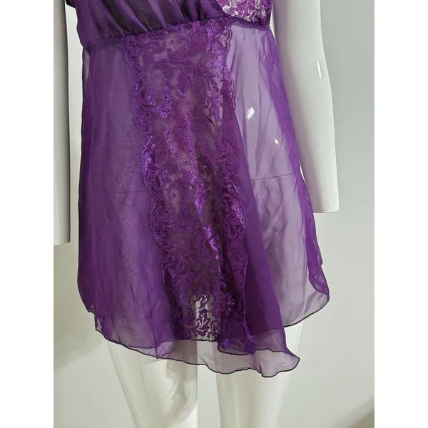 Victoria’s Secret Gold Label Vintage Purple Babydoll Nightie Women’s Size M 90s - Image 4