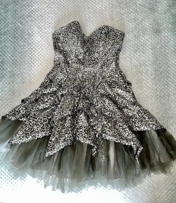 Cindy U.S.A Gray Sparkle Dress - Image 2