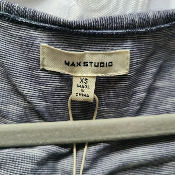 NWT Max Studio Blue Striped‎ Maxi Dress XS Sleeveless Marled Knit Coastal Resort - Image 7