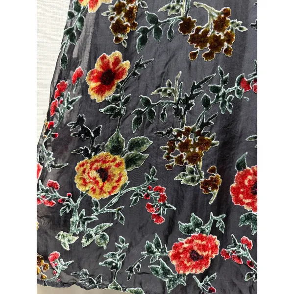 Miss Me Floral Velvet Burnout Mini Dress‎ Sz S Y2K Whimsigoth Fairy Grunge - Image 3