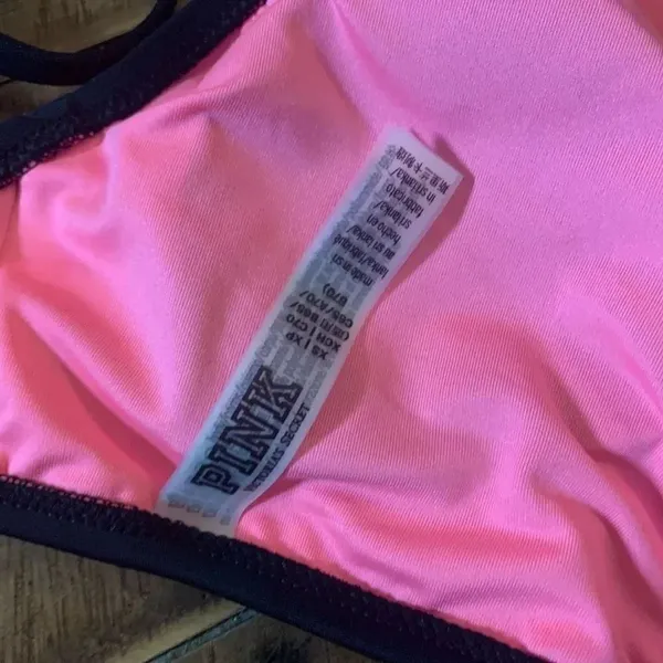 Victoria’s Secret Pink Aztec black halter tie XS swim top - Image 2