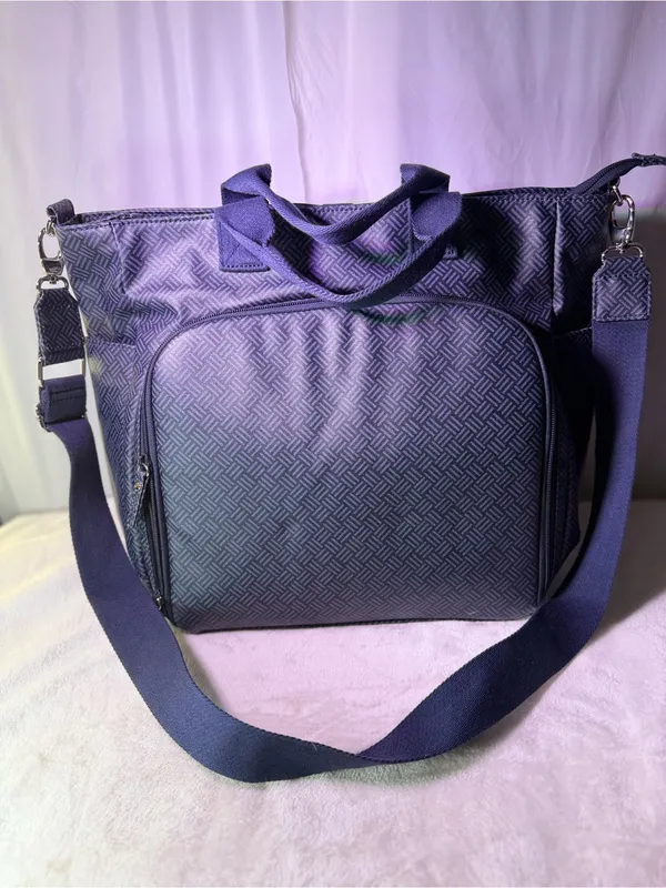 Pottery Barn Purple Textured Tote Backpack - Image 5