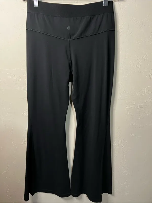 Athleta Aura Black High Rise Flare Athletic Leggings - Image 6