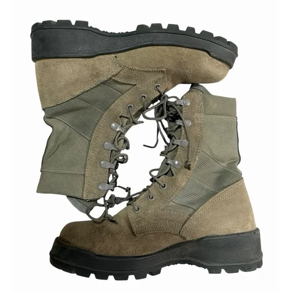 UFCW‎ Mondo Green Leather Suede Vibram Sole Military Combat Boots Men's Size 5 R - Image 6