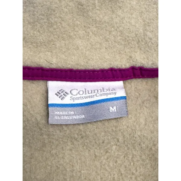 Columbia fleece vest cream and purple women's medium - Image 3