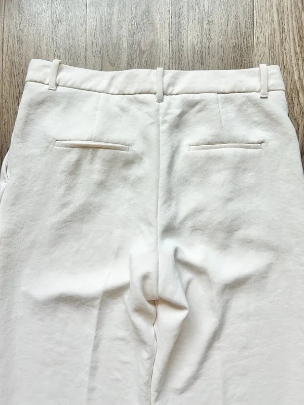 Aritzia Wilfred The Effortless Pant Wide Leg Crepette in Light Birch Size 16 - Image 9