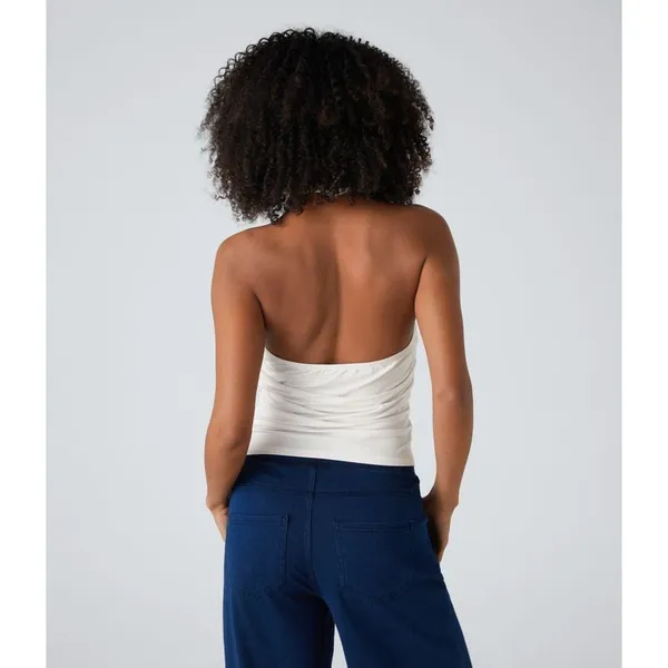 Halara Y2K Halter Cowl Neck Backless Ruched Casual Tank Top White Small - Image 2