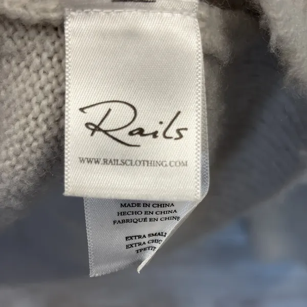 Rails Womens XS Sweater Cashmere Blend Virgo Gray White Stars Drop Shoulder - Image 8