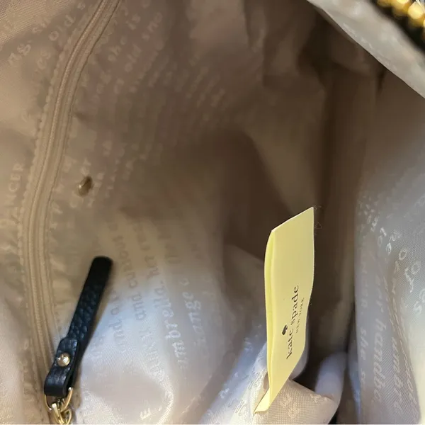 kate spade Black and White Woven Shoulder Bag - Image 9