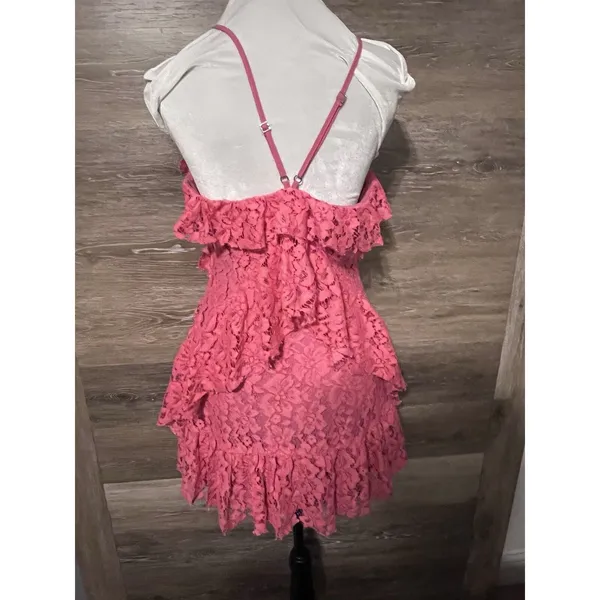 NBD Revolve Lace Mini Dress V-Neck Pink Halter Back Party Prom Cocktail - Image 2