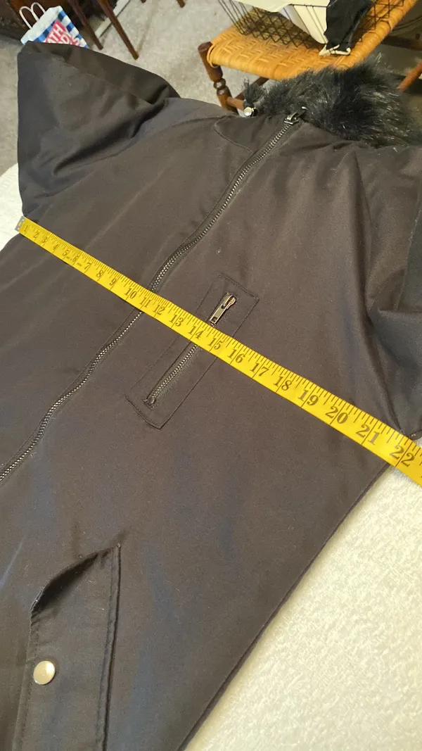 coat hooded zip front size large - Image 4