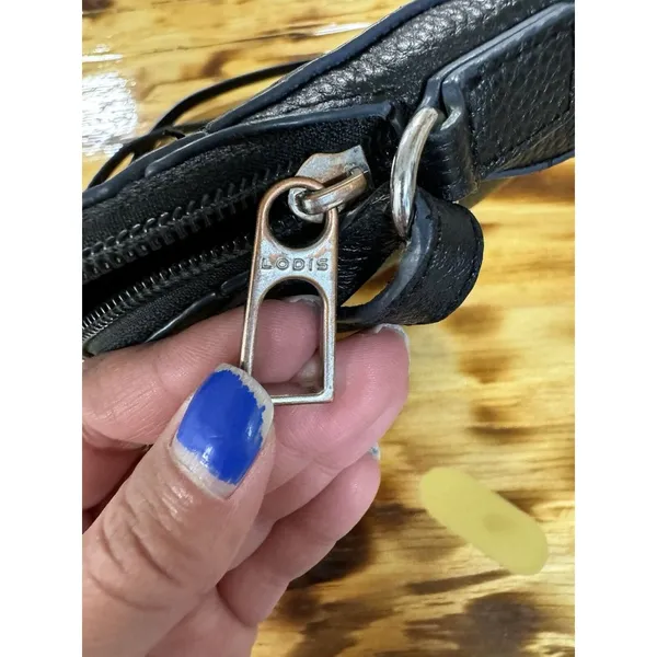 LODIS Black Women Leather, Lined, Crossbody Handbag‎ Shoulder Strap Designer - Image 12