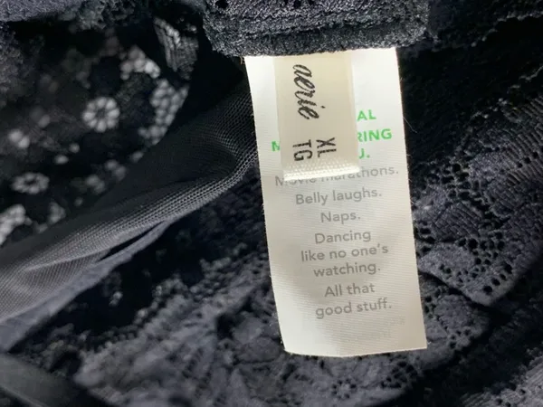 Aerie Bralette XL Black Lace Strappy Racerback Wireless Pullover Bra - Image 11