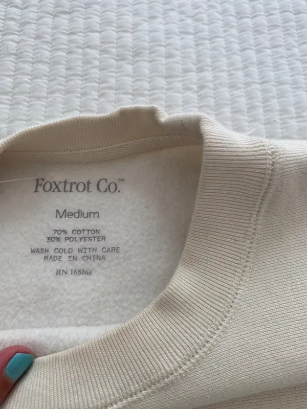 Cream foxtrot cotton crewneck food critic aesthetic - Image 5