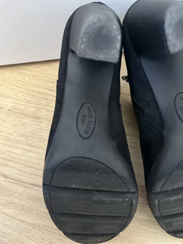 Anne Klein Booties Black Suede Heeled - Image 2