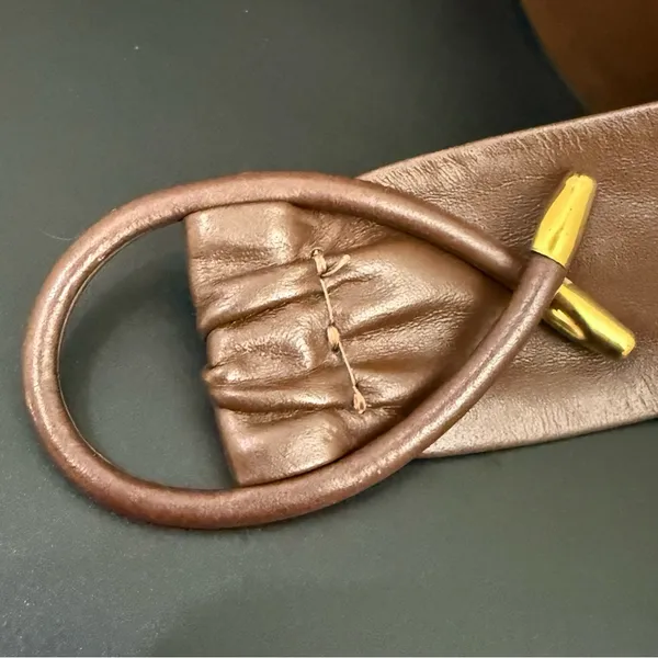 Vintage Unsigned Brown Soft Genuine Leather Women’s Dress Belt Size One Size - Image 7