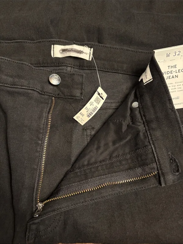 Madewell The Wide-Leg Jean in Super Stretch Denim black women’s Size 32 NWT - Image 8