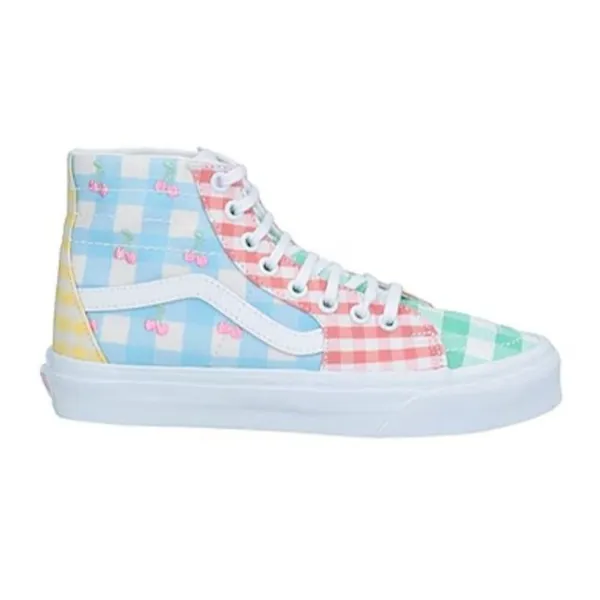 Vans Sk8 High Multicolor Gingham Cherry Tapered Checkerboard Womens Size: 7 - Image 5