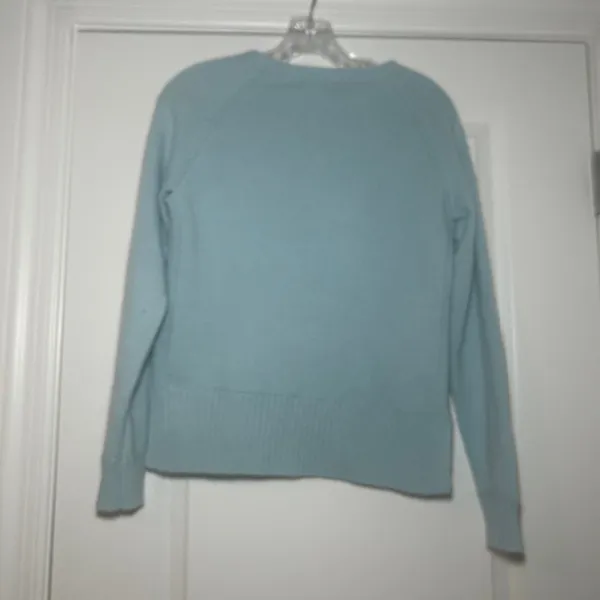 360 Cashmere Light Blue Crewneck Raglan Sweater XS Pure Cashmere cozy minimal - Image 6