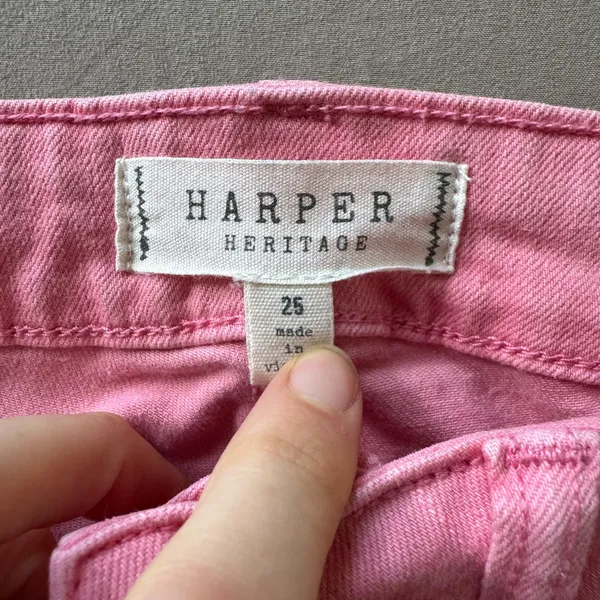 Francesca's Harper Heritage Pink Mid Rise Kick Crop Jeans - Image 7