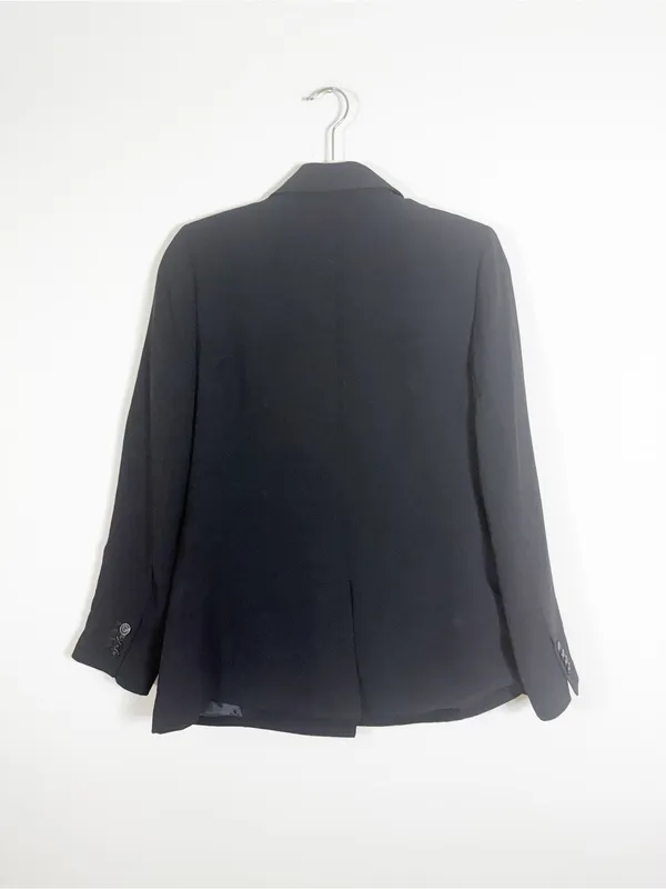 Madewell The Rosedale Blazer Crepe Black Oversized Academia Size 0 - Image 5