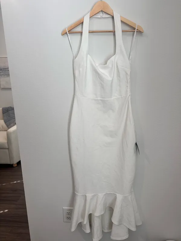 Lulu Townsend Lulus Londa White halter neck trumpet midi dress - Image 2
