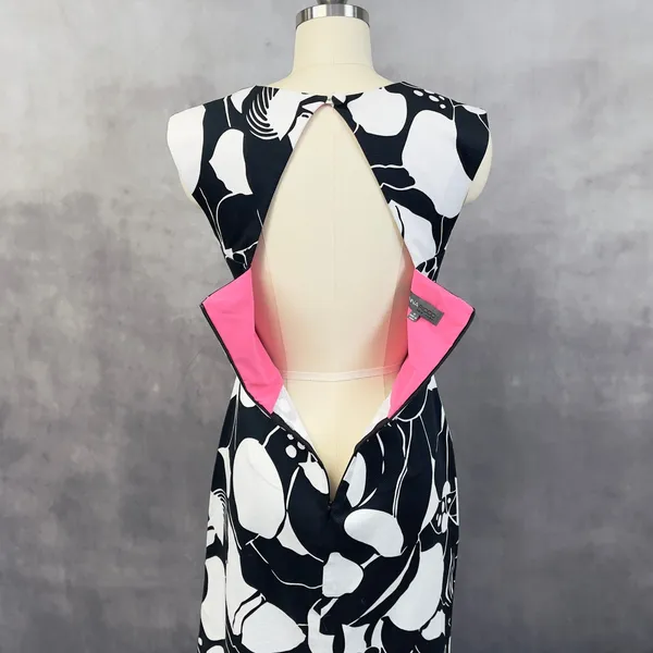 Donna‎ Ricco Floral Sheath Dress Women 6 Stretch Mod Garden Party Preppy City - Image 6