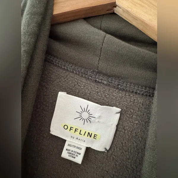 Aerie Offline Olive Green Oversized Cowl Neck‎ Pullover Sweatshirt Soft Fleece - Image 4