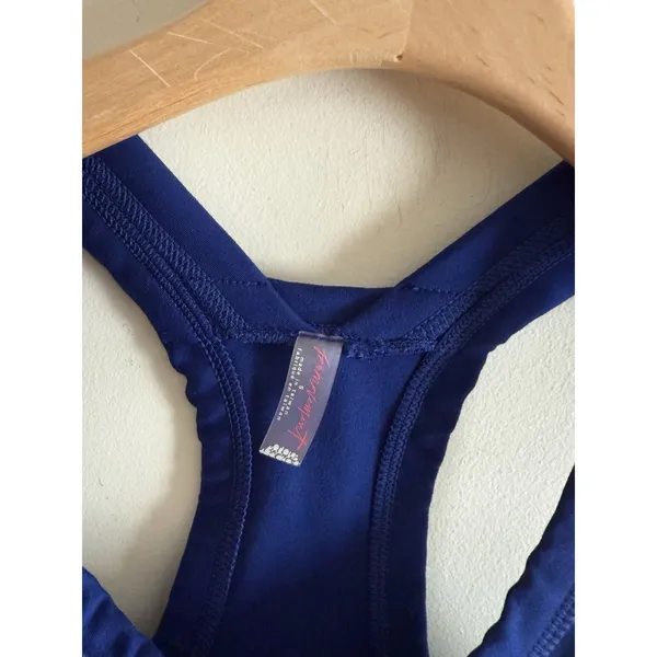 Free People Movement‎ Women’s Navy Racerback Cross Design Sports Bra Size S - Image 2