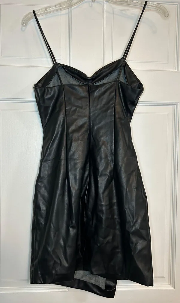 Zara Faux Leather Mini Dress - Image 2