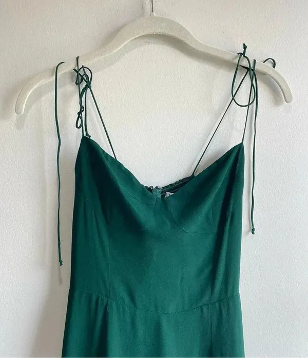 Reformation Juliette Dress Green 4 - Image 7