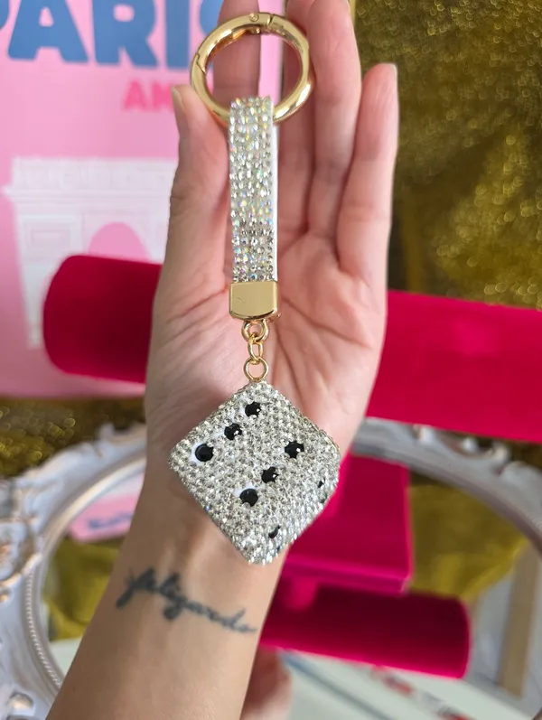 Bling Dice Keychain Bagcharm Silver - Image 3