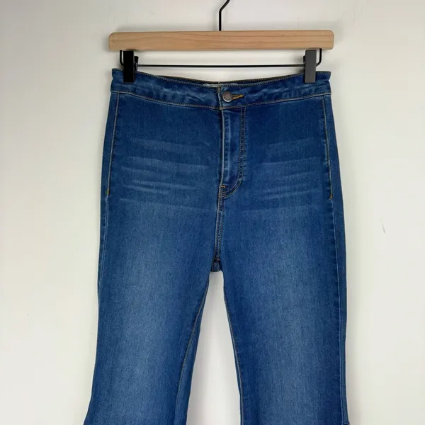 Free People Just Float On Flare Jeans Sz 26 Dark Wash Denim Stretch Western - Image 6