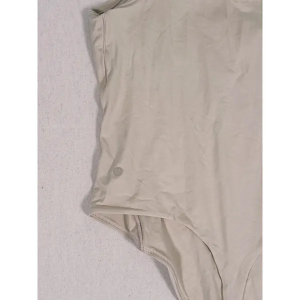 NWT Lululemon Wundermost Nulu Bodysuit Size M Riverstone Beige Neutral Layer - Image 11